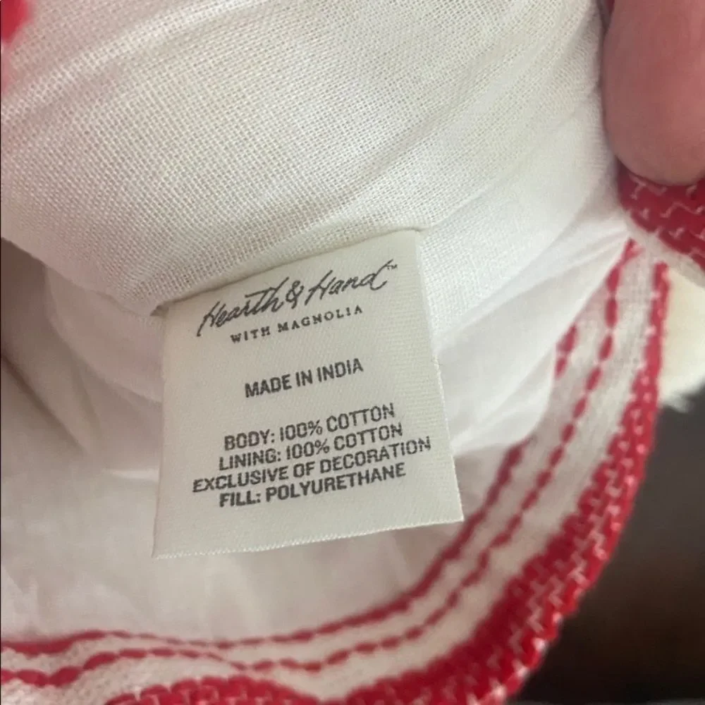 Hearth & Hand Red-White Striped Holiday Christmas Stocking Linen Blend